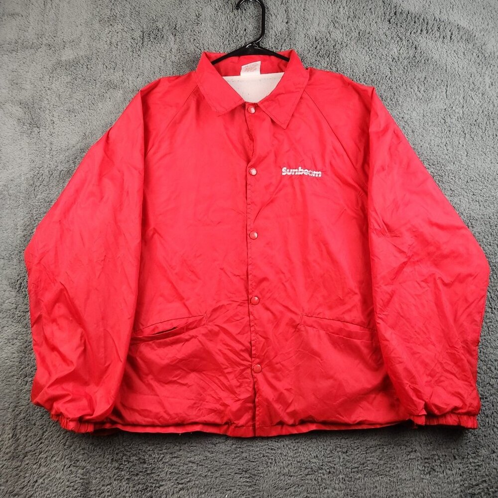 VTG Cardinal‎ Satin Bomber Jacket Men's Extra Large Coach USA Promo 80's Lined